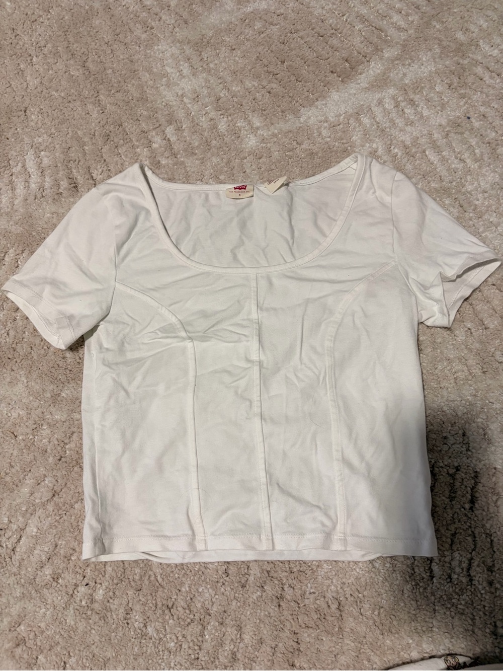 Levi's White Scoop Neck Short Sleeve Tee